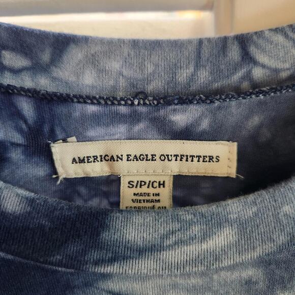 American Eagle Blue and white tie-dye cutout dress - Picture 2 of 3